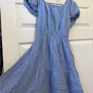 Jessica Simpson Blue Tiered Smocked Sundress